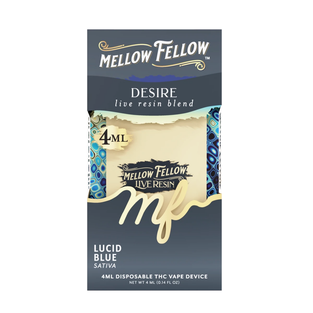 Desire Blend 4ml Live Resin Disposable Vape - Lucid Blue (Sativa) - Mellow Fellow