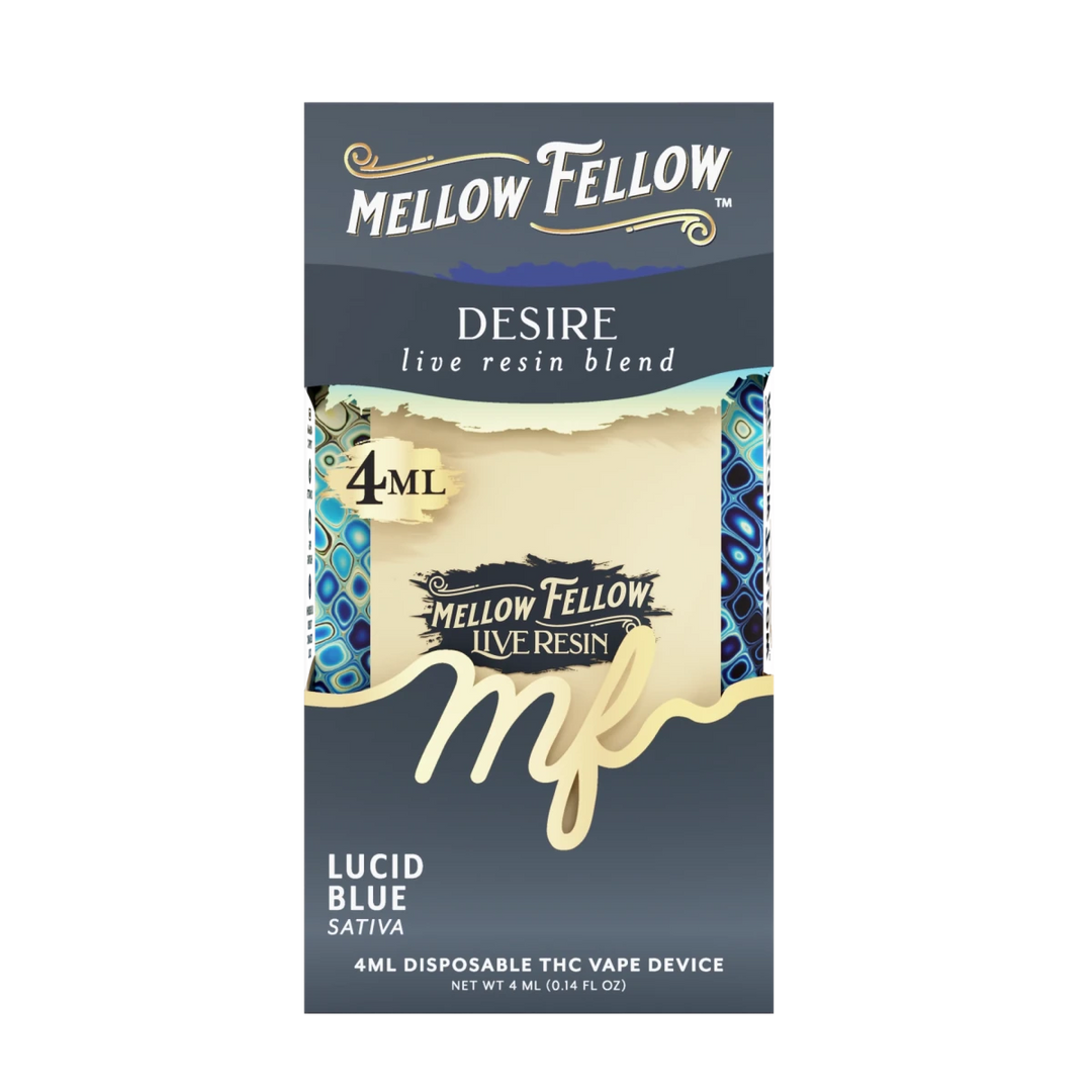Desire Blend 4ml Live Resin Disposable Vape - Lucid Blue (Sativa) - Mellow Fellow
