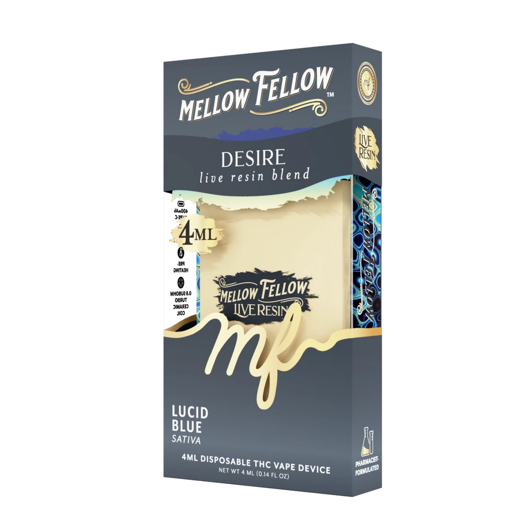Desire Blend 4ml Live Resin Disposable Vape - Lucid Blue (Sativa) - Mellow Fellow