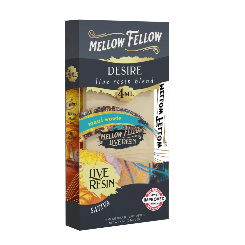 Desire Blend 4ml Live Resin Disposable Vape - Maui Wowie (Sativa) - Mellow Fellow