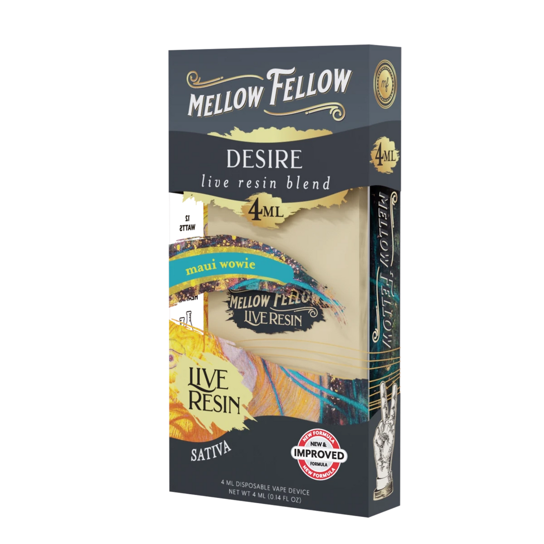 Desire Blend 4ml Live Resin Disposable Vape - Maui Wowie (Sativa) - Mellow  Fellow