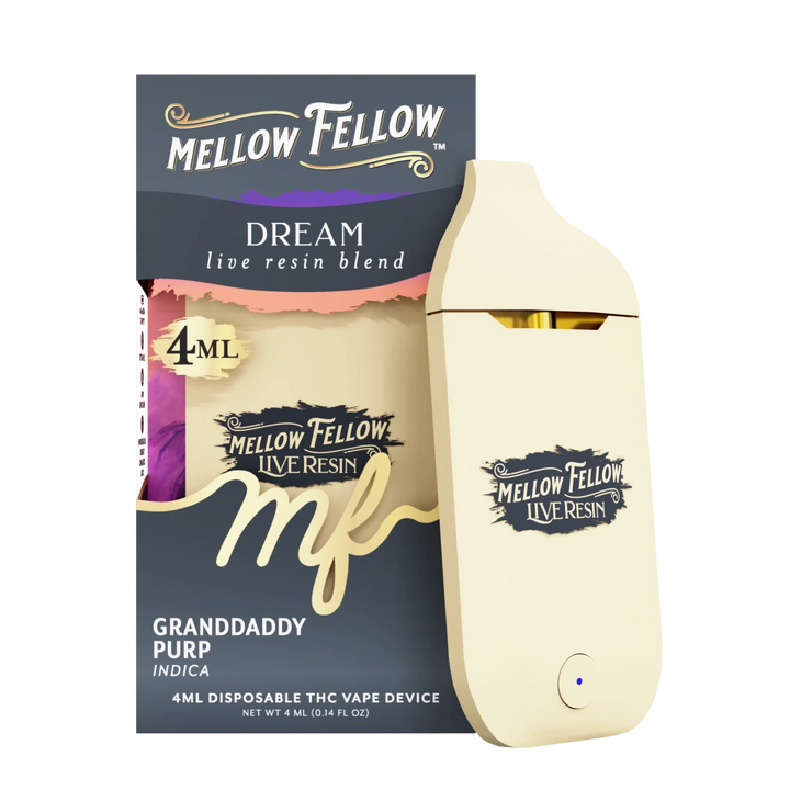 Dream Blend 4ml Live Resin Disposable Vape - Granddaddy Purp (Indica) - Mellow Fellow