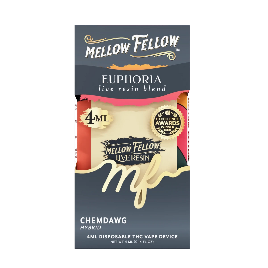 Euphoria Blend 4ml Live Resin Disposable Vape - Chemdawg (Hybrid) - Mellow Fellow