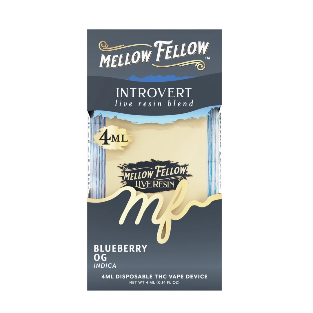 Introvert Blend 4ml Live Resin Disposable Vape - Blueberry OG (Indica) - Mellow Fellow