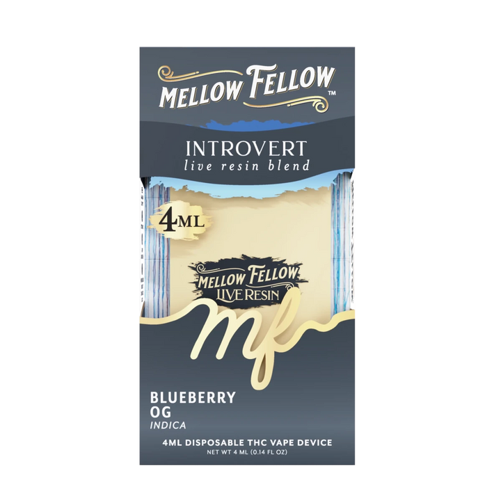 Introvert Blend 4ml Live Resin Disposable Vape - Blueberry OG (Indica) - Mellow Fellow