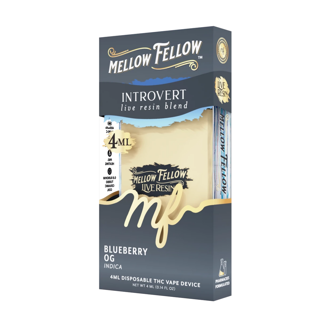 Introvert Blend 4ml Live Resin Disposable Vape - Blueberry OG (Indica) - Mellow Fellow