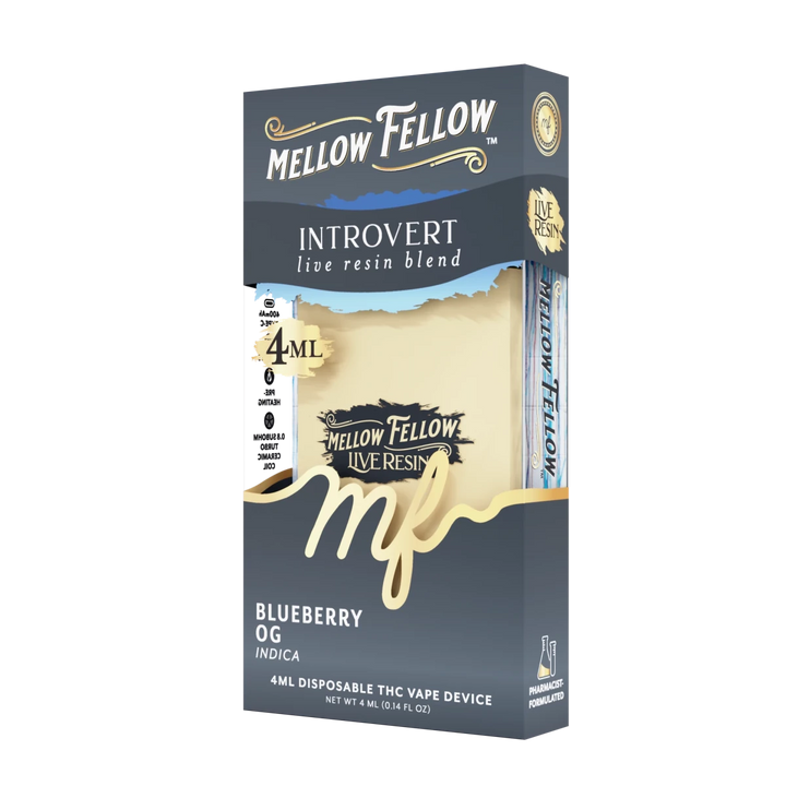 Introvert Blend 4ml Live Resin Disposable Vape - Blueberry OG (Indica) - Mellow Fellow