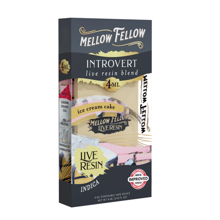 Introvert Blend 4ml Live Resin Disposable Vape - Ice Cream Cake (Indica) - Mellow Fellow