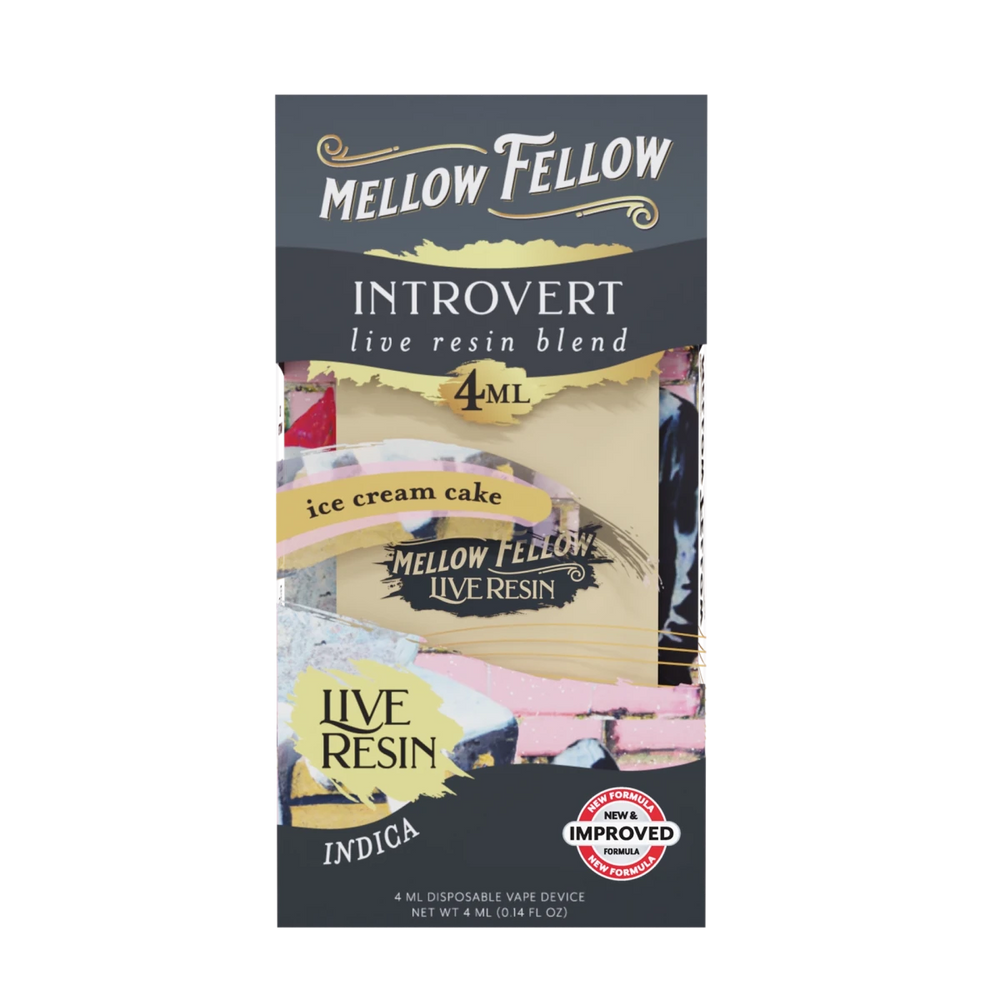 Introvert Blend 4ml Live Resin Disposable Vape - Ice Cream Cake (Indica) - Mellow Fellow