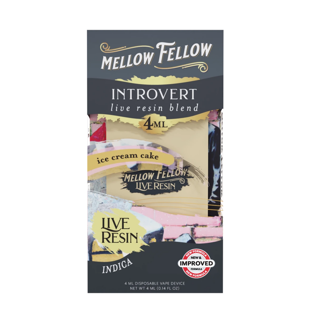 Introvert Blend 4ml Live Resin Disposable Vape - Ice Cream Cake (Indica) - Mellow Fellow