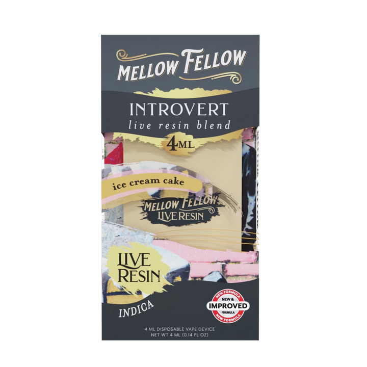 Introvert Blend 4ml Live Resin Disposable Vape - Ice Cream Cake (Indica) - Mellow Fellow