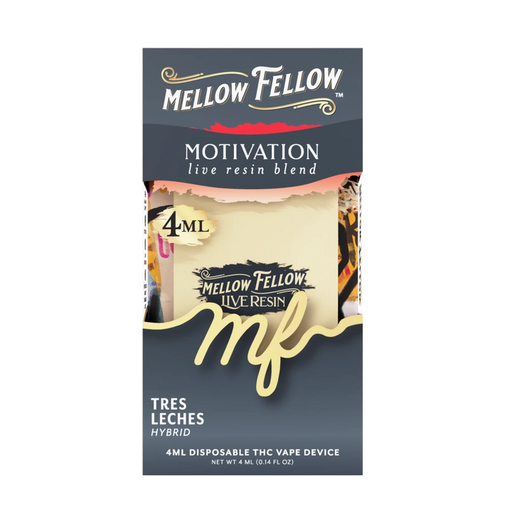 Motivation Blend 4ml Live Resin Disposable Vape - Tres Leches (Hybrid) - Mellow Fellow