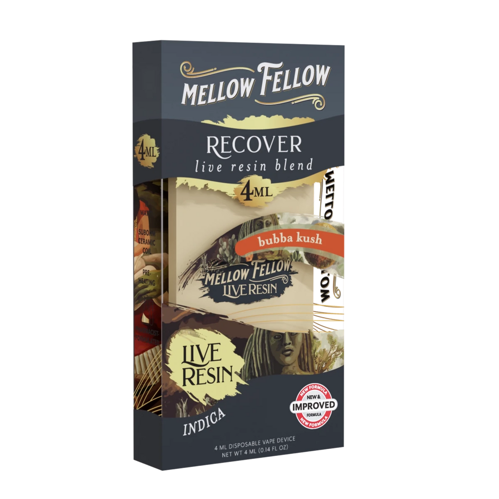 Recover Blend 4ml Live Resin Disposable Vape - Bubba Kush (Indica) - Mellow Fellow