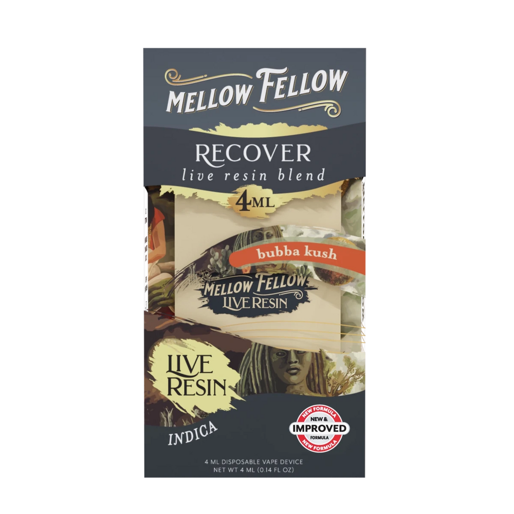 Recover Blend 4ml Live Resin Disposable Vape - Bubba Kush (Indica) - Mellow Fellow