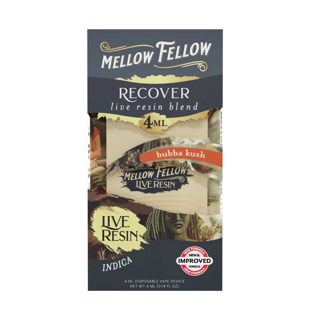 Recover Blend 4ml Live Resin Disposable Vape - Bubba Kush (Indica) - Mellow Fellow