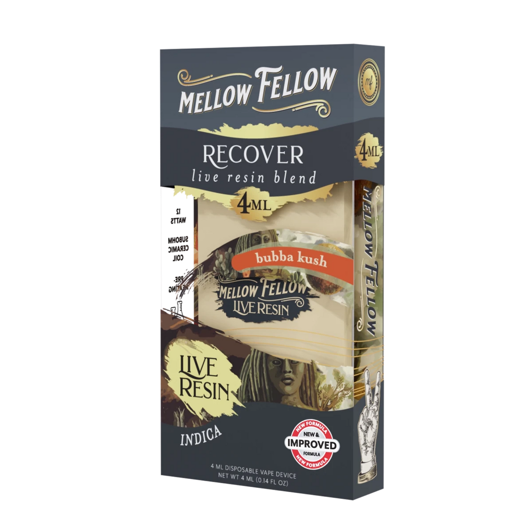 Recover Blend 4ml Live Resin Disposable Vape - Bubba Kush (Indica) - Mellow Fellow