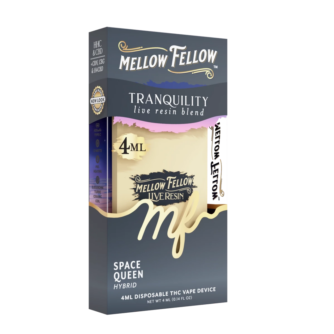 Tranquility Blend 4ml Live Resin Disposable Vape - Space Queen (Hybrid) - Mellow Fellow