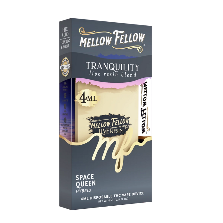 Tranquility Blend 4ml Live Resin Disposable Vape - Space Queen (Hybrid) - Mellow Fellow