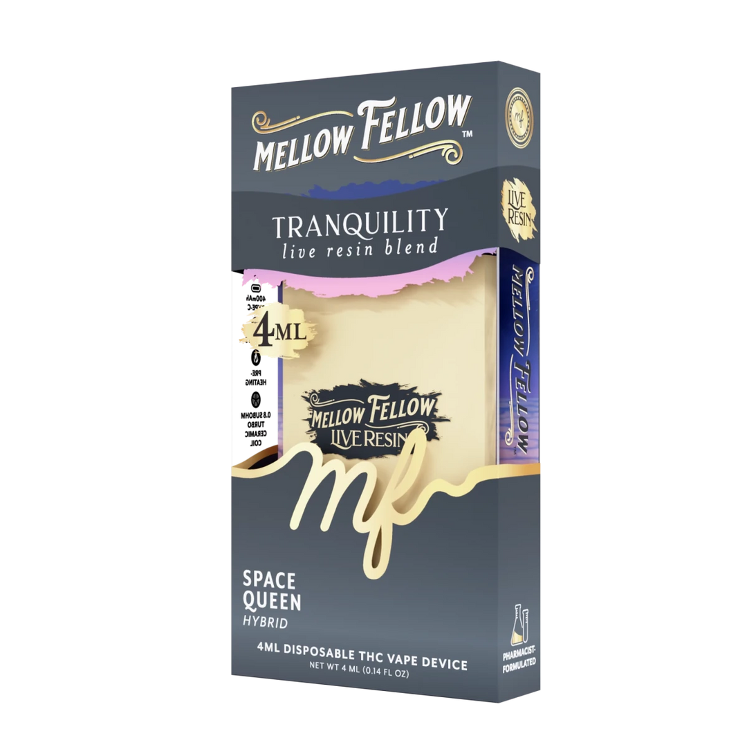 Tranquility Blend 4ml Live Resin Disposable Vape - Space Queen (Hybrid) - Mellow Fellow