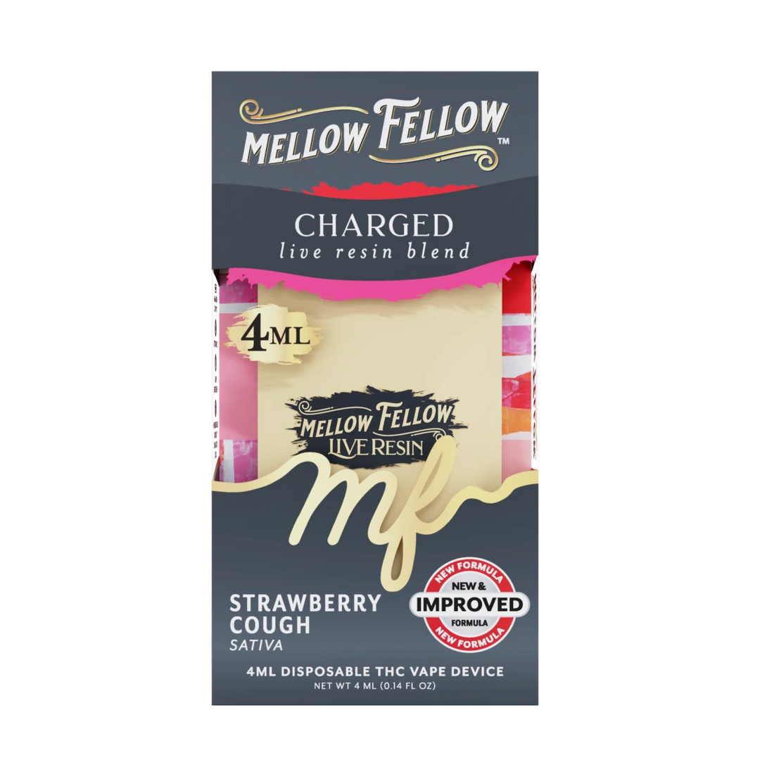 Charged Blend 4ml Live Resin Disposable Vape - Strawberry Cough (Sativa) - Mellow Fellow