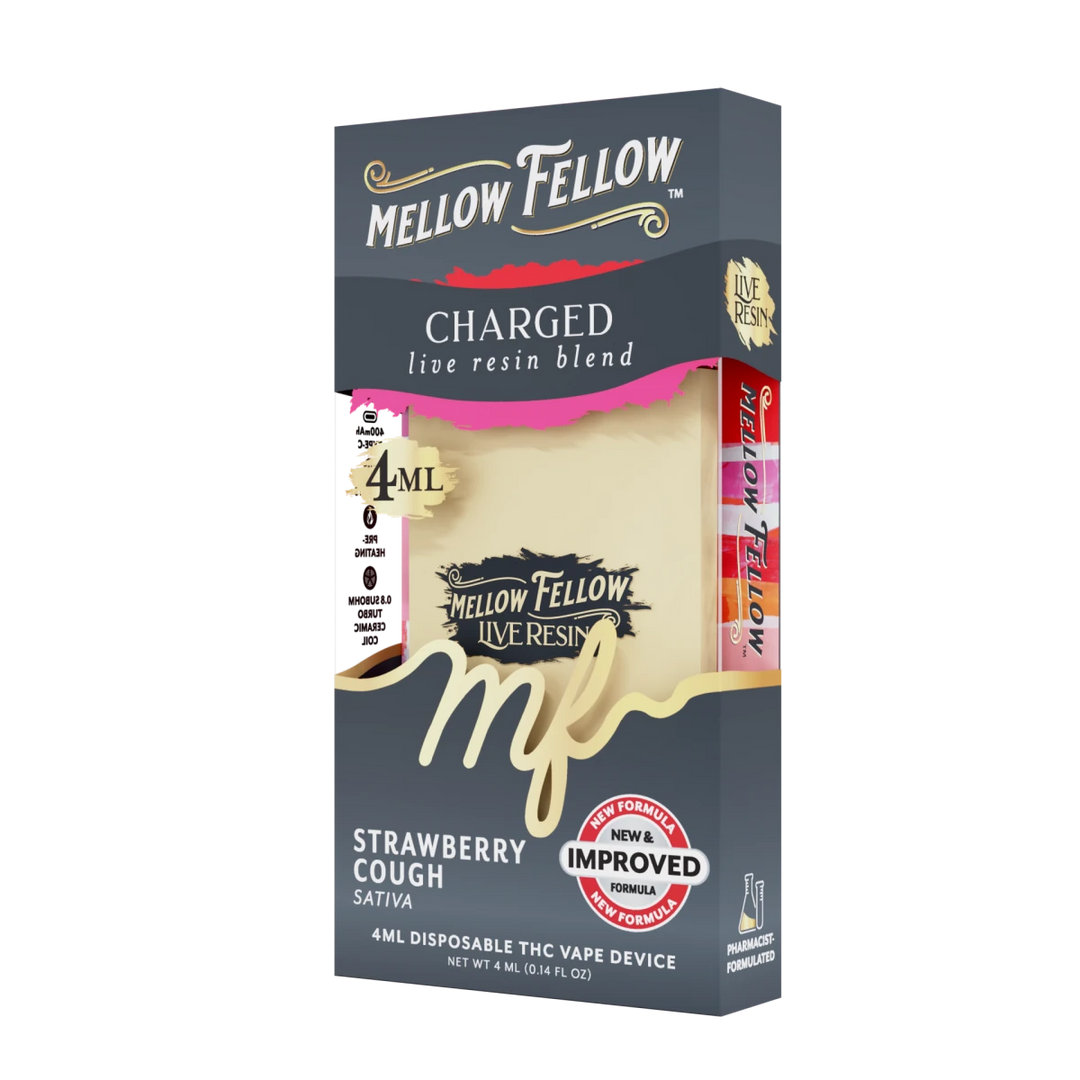 Charged Blend 4ml Live Resin Disposable Vape - Strawberry Cough (Sativa) - Mellow Fellow