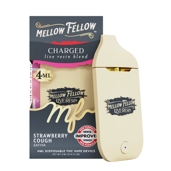 Charged Blend 4ml Live Resin Disposable Vape - Strawberry Cough (Sativa) - Mellow Fellow