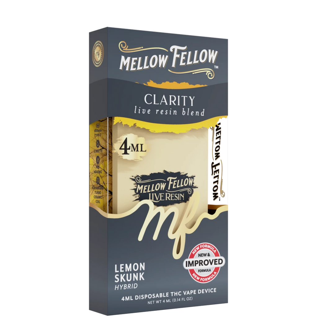 Clarity Blend 4ml Live Resin Disposable Vape - Lemon Skunk (Hybrid) - Mellow Fellow