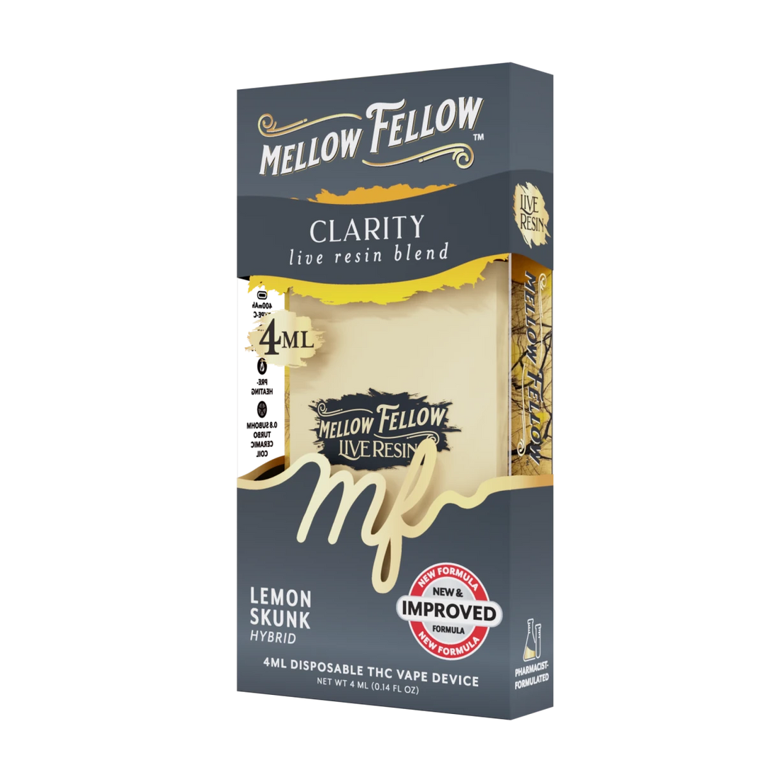 Clarity Blend 4ml Live Resin Disposable Vape - Lemon Skunk (Hybrid) - Mellow Fellow