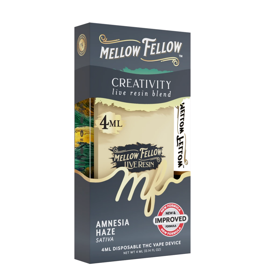 Creativity Blend 4ml Live Resin Disposable Vape - Amnesia Haze (Sativa) - Mellow Fellow