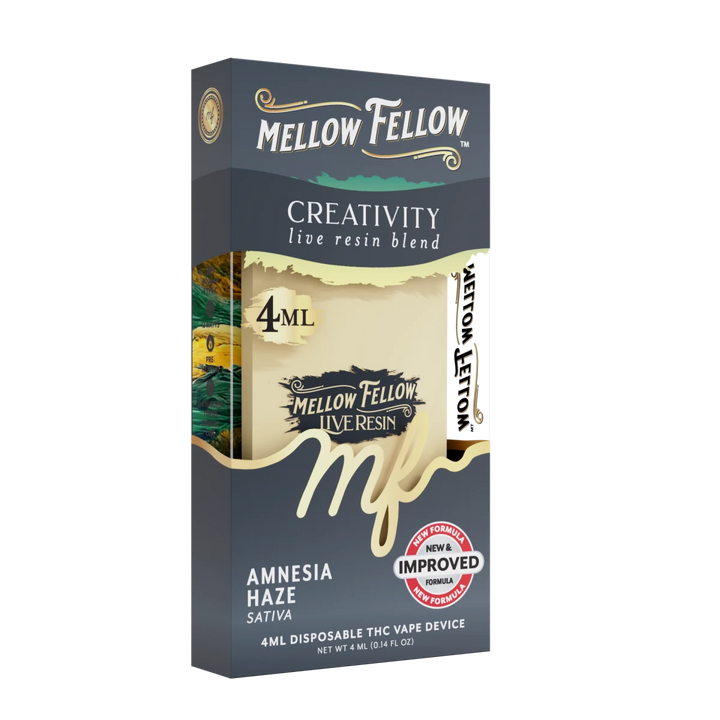 Creativity Blend 4ml Live Resin Disposable Vape - Amnesia Haze (Sativa) - Mellow Fellow