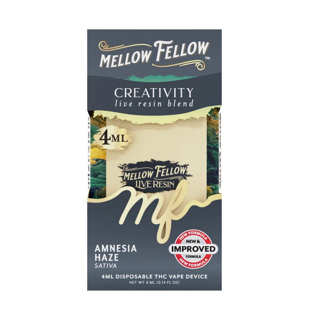 Creativity Blend 4ml Live Resin Disposable Vape - Amnesia Haze (Sativa) - Mellow Fellow