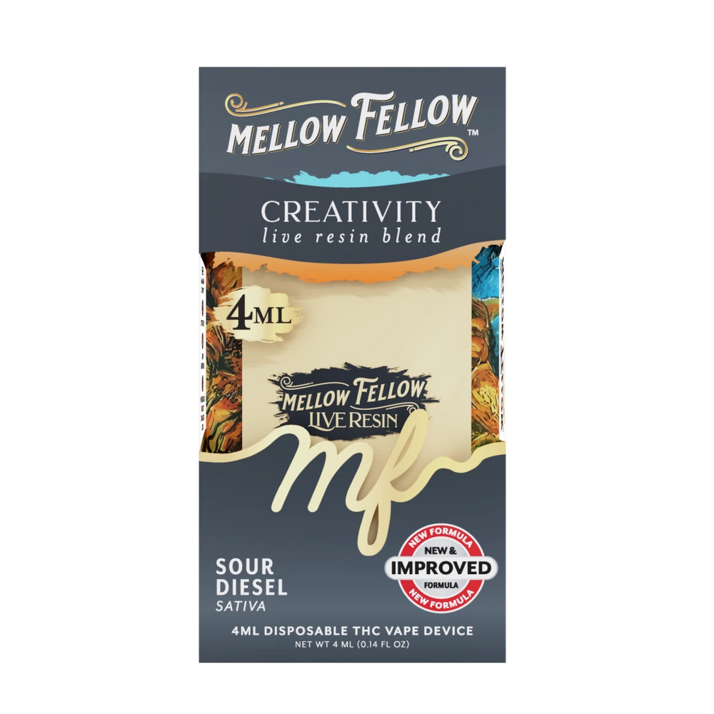 Creativity Blend 4ml Live Resin Disposable Vape - Sour Diesel (Sativa) - Mellow Fellow