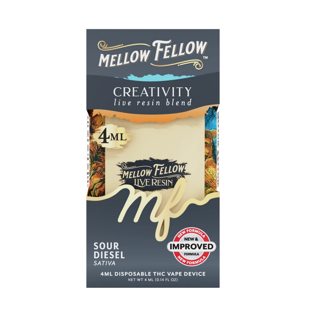 Creativity Blend 4ml Live Resin Disposable Vape - Sour Diesel (Sativa) - Mellow Fellow