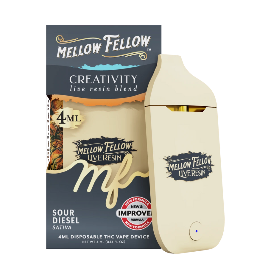 Creativity Blend 4ml Live Resin Disposable Vape - Sour Diesel (Sativa) - Mellow Fellow
