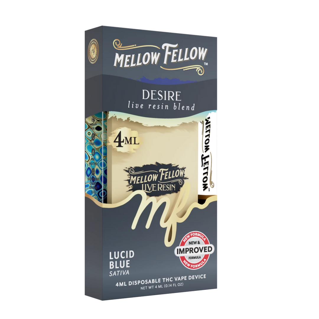 Desire Blend 4ml Live Resin Disposable Vape - Lucid Blue (Sativa) - Mellow Fellow