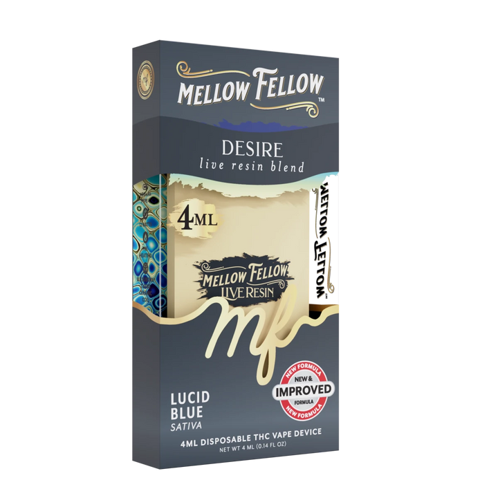 Desire Blend 4ml Live Resin Disposable Vape - Lucid Blue (Sativa) - Mellow Fellow