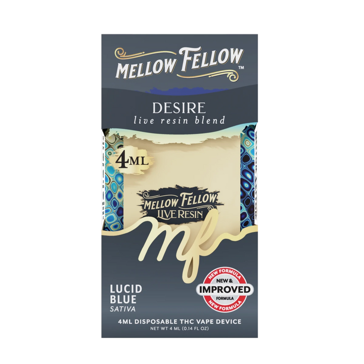 Desire Blend 4ml Live Resin Disposable Vape - Lucid Blue (Sativa) - Mellow Fellow