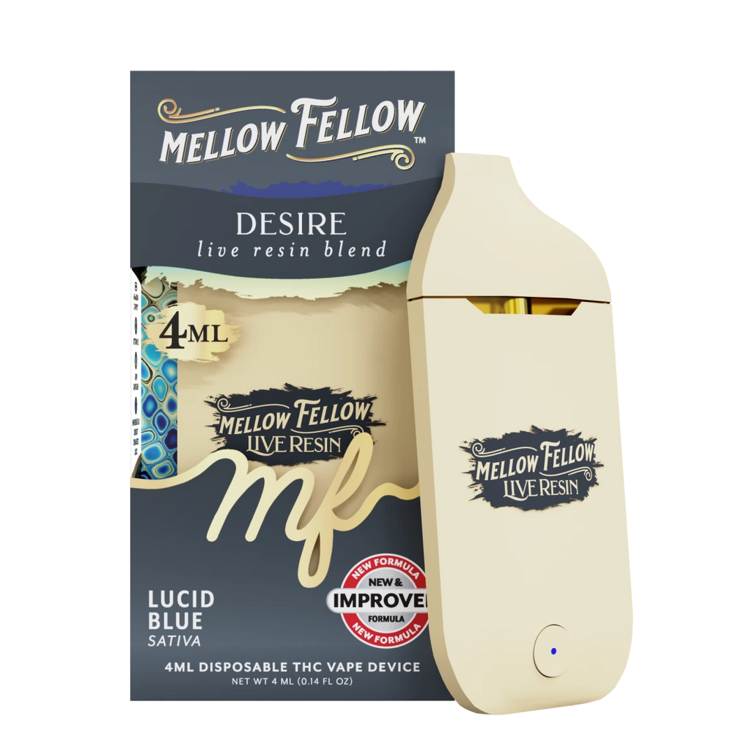 Desire Blend 4ml Live Resin Disposable Vape - Lucid Blue (Sativa) - Mellow Fellow