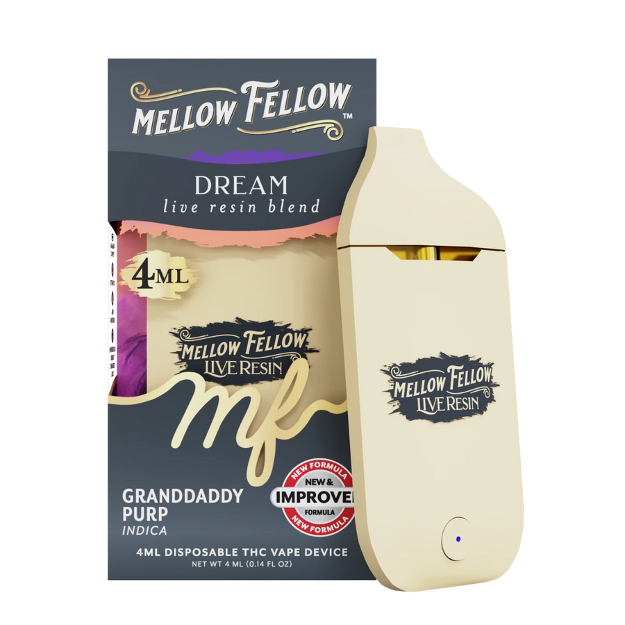 Dream Blend 4ml Live Resin Disposable Vape - Granddaddy Purp (Indica) - Mellow Fellow