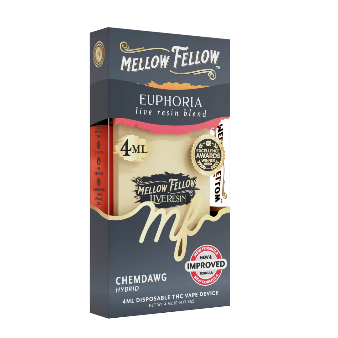 Euphoria Blend 4ml Live Resin Disposable Vape - Chemdawg (Hybrid) - Mellow Fellow