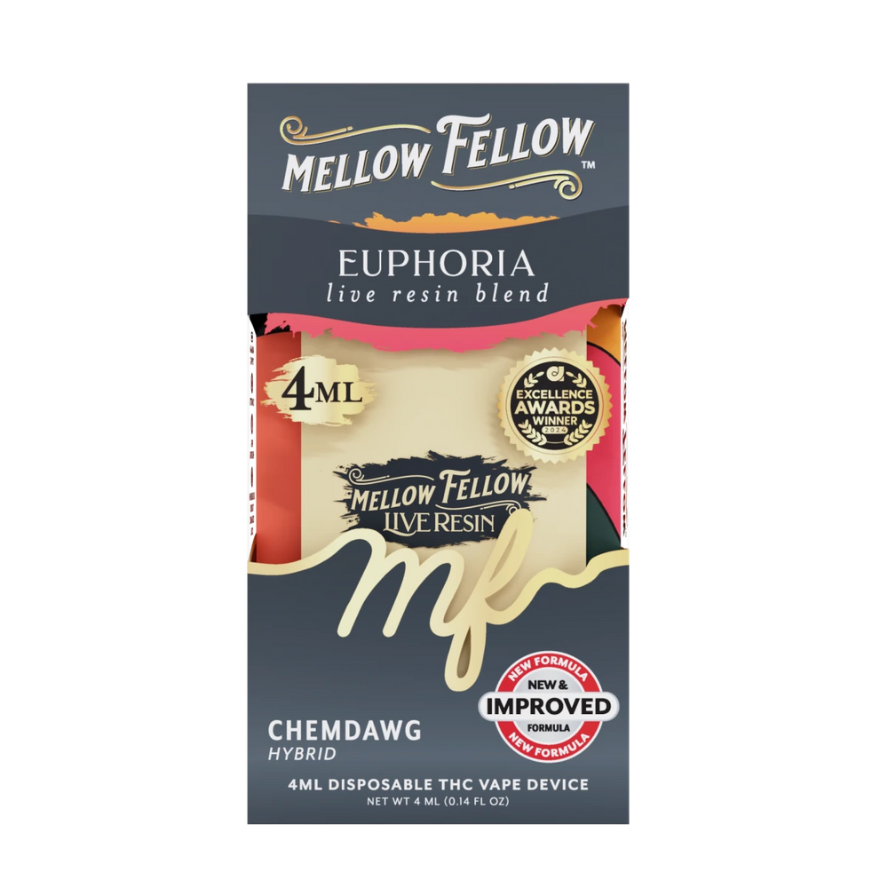 Euphoria Blend 4ml Live Resin Disposable Vape - Chemdawg (Hybrid) - Mellow Fellow