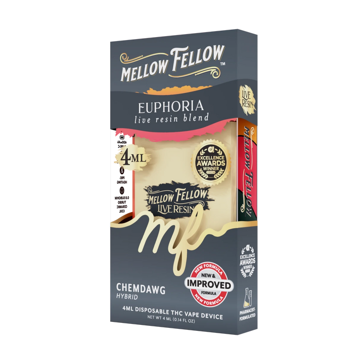 Euphoria Blend 4ml Live Resin Disposable Vape - Chemdawg (Hybrid) - Mellow Fellow