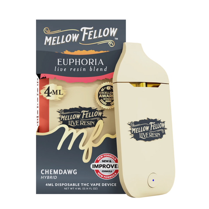 Euphoria Blend 4ml Live Resin Disposable Vape - Chemdawg (Hybrid) - Mellow Fellow
