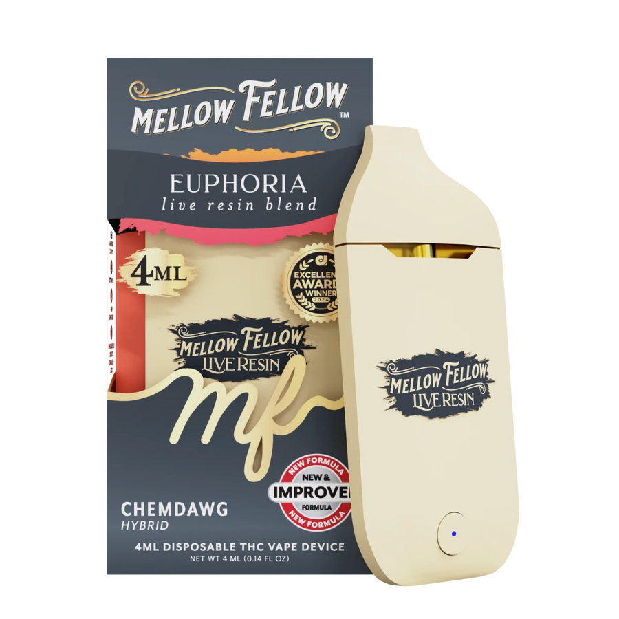 Euphoria Blend 4ml Live Resin Disposable Vape - Chemdawg (Hybrid) - Mellow Fellow