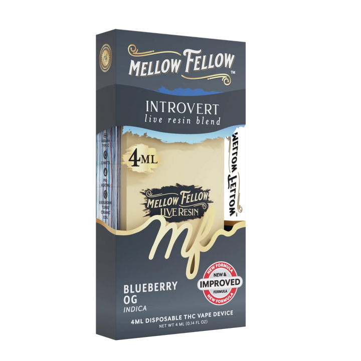 Introvert Blend 4ml Live Resin Disposable Vape - Blueberry OG (Indica) - Mellow Fellow