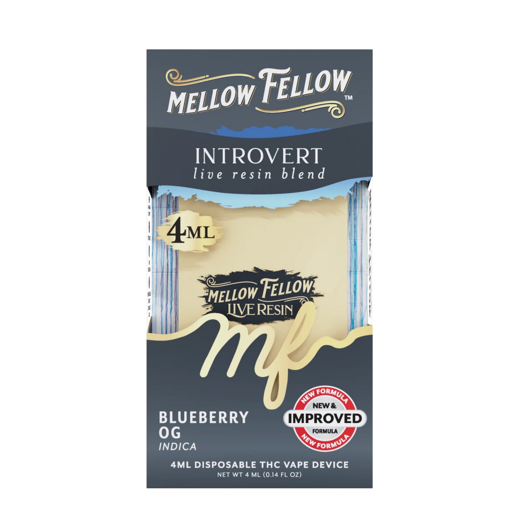 Introvert Blend 4ml Live Resin Disposable Vape - Blueberry OG (Indica) - Mellow Fellow