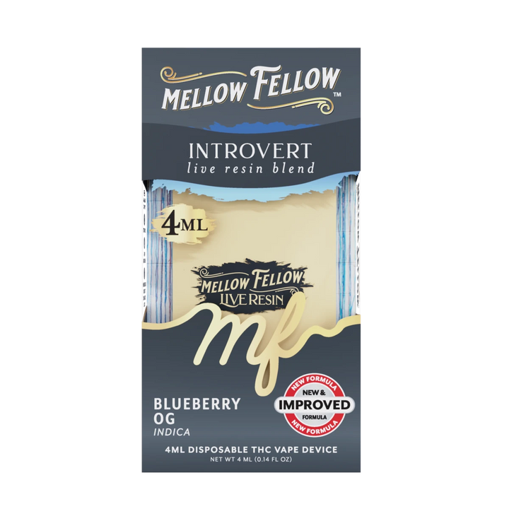Introvert Blend 4ml Live Resin Disposable Vape - Blueberry OG (Indica) - Mellow Fellow