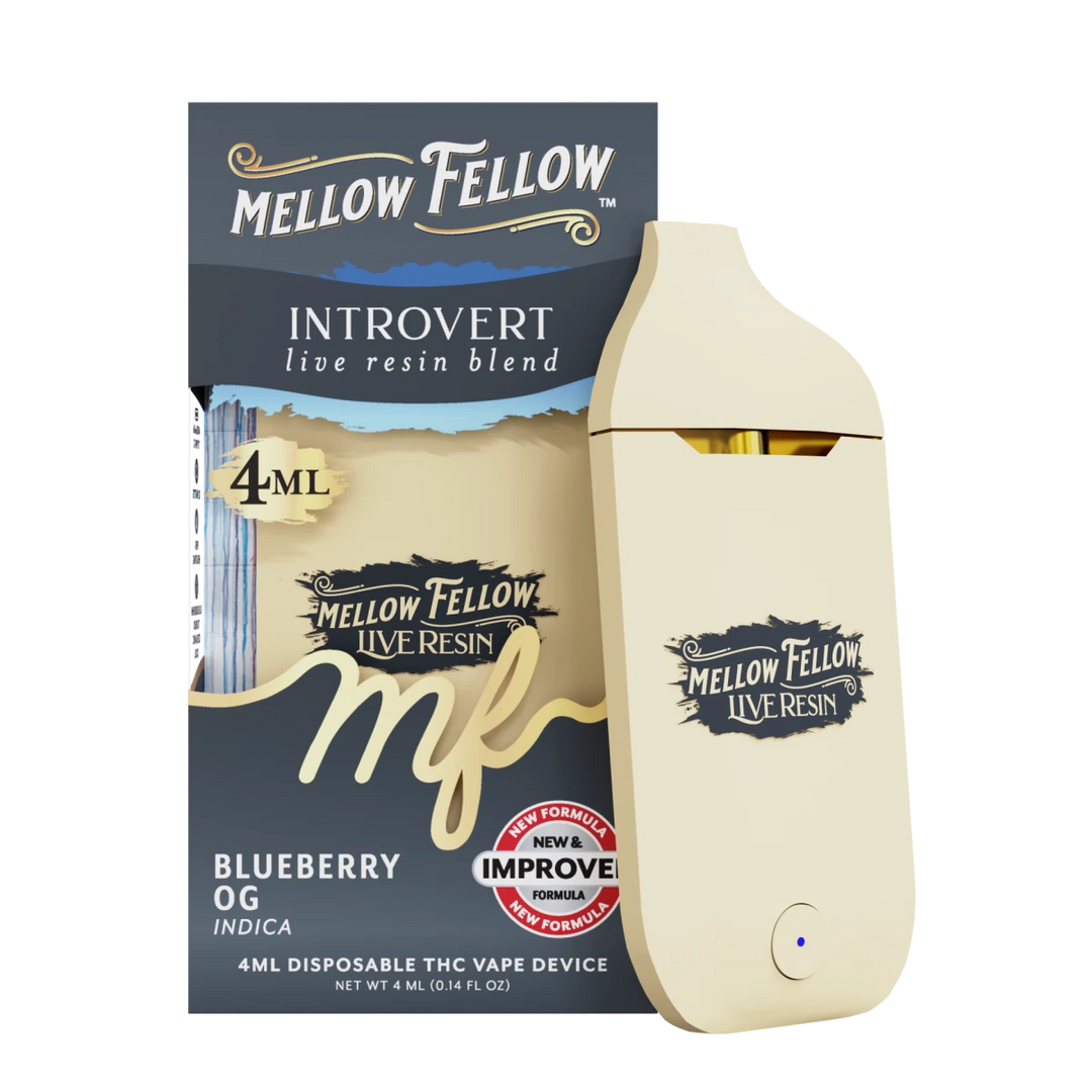 Introvert Blend 4ml Live Resin Disposable Vape - Blueberry OG (Indica) - Mellow Fellow