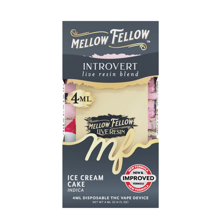 Introvert Blend 4ml Live Resin Disposable Vape - Ice Cream Cake (Indica) - Mellow Fellow