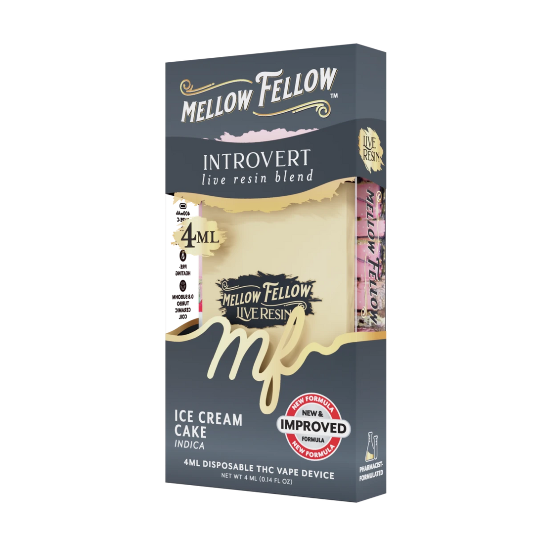 Introvert Blend 4ml Live Resin Disposable Vape - Ice Cream Cake (Indica) - Mellow Fellow